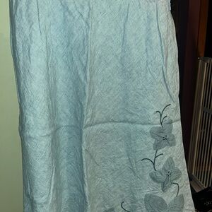 J. Jill Light Blue Floral Midi Skirt